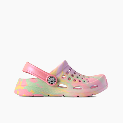Marbled Ombre Iridescent Pink Kids Active Clog#color_marbled-ombre-iridescent-pink