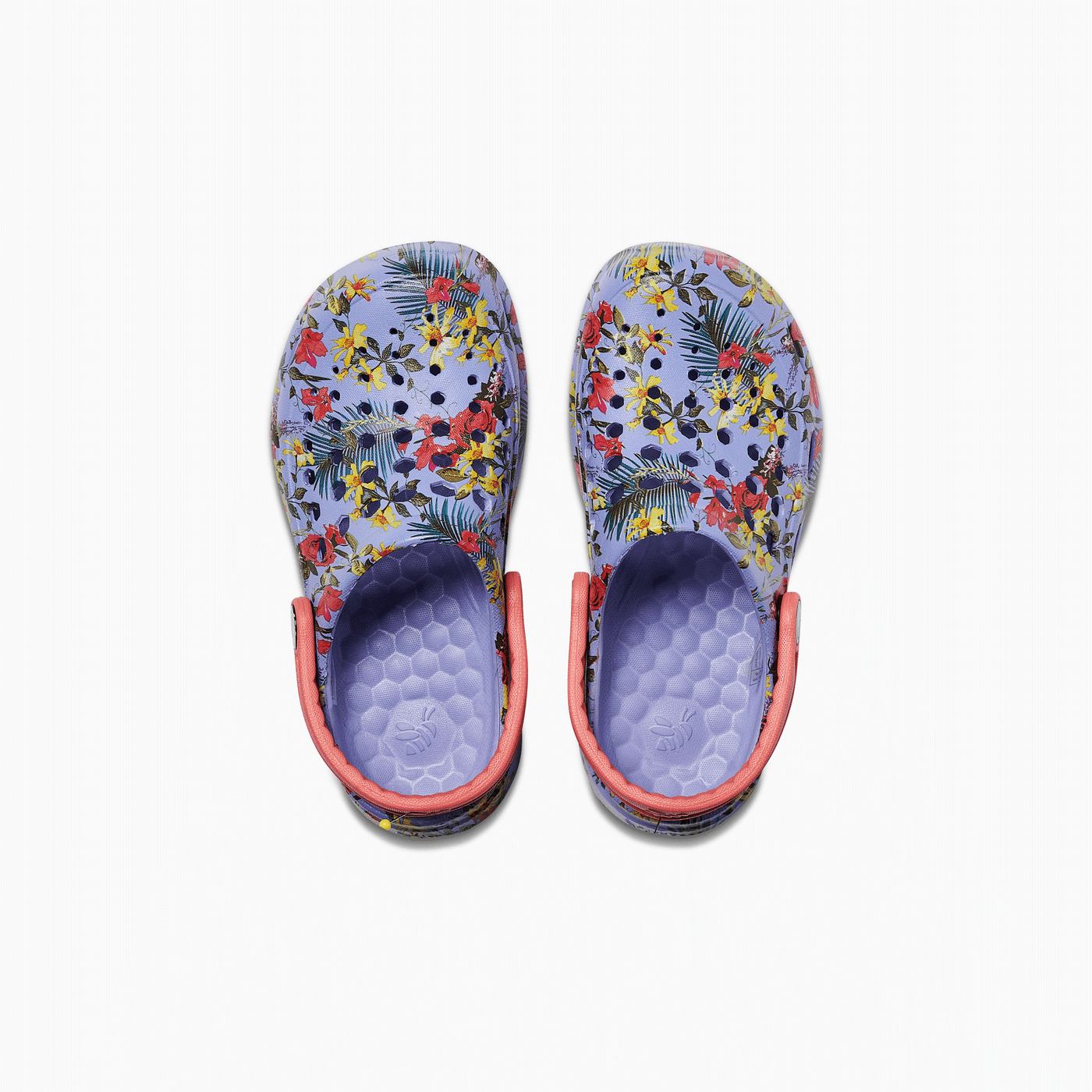 Blue Iris Tropical Floral Kids Active Clog#color_blue-iris-tropical-floral