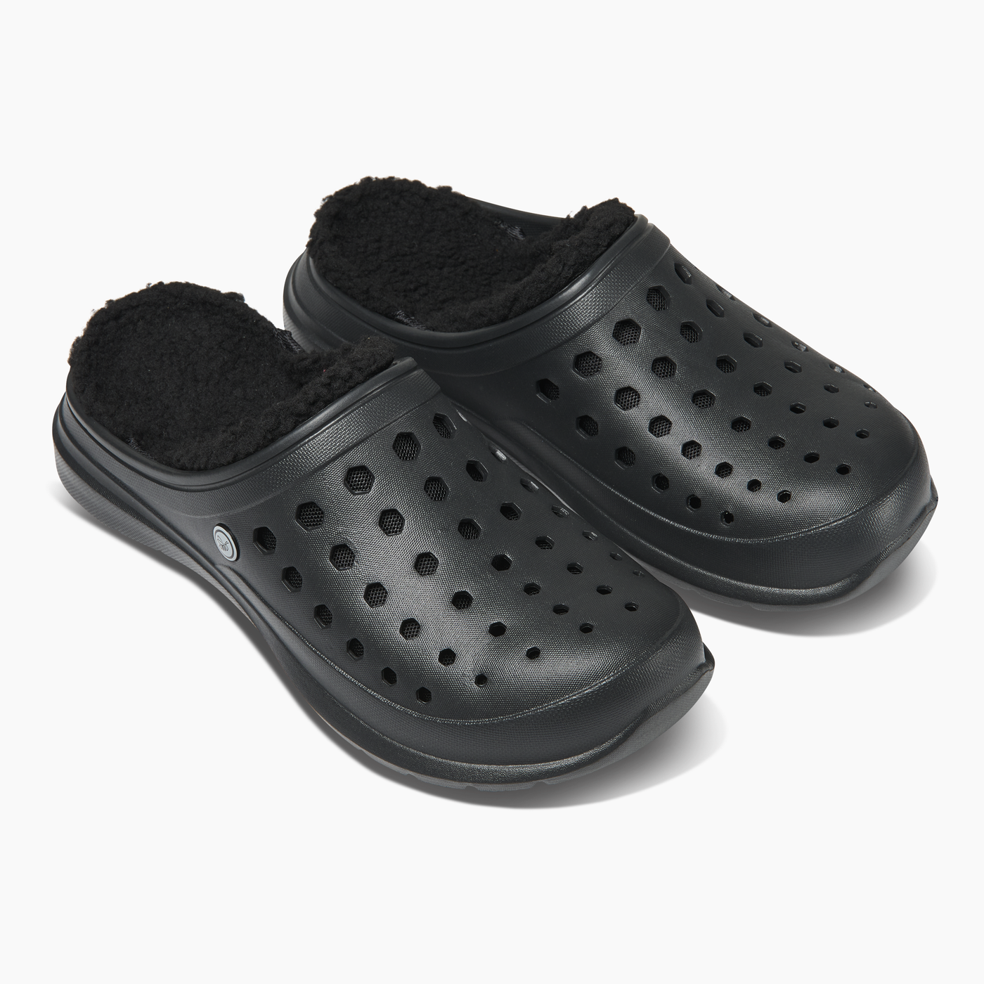 Black Adult Cozy Lined Clog#color_black