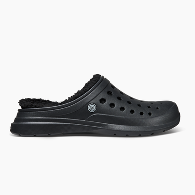 Black Adult Cozy Lined Clog#color_black