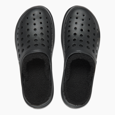 Black Adult Cozy Lined Clog#color_black