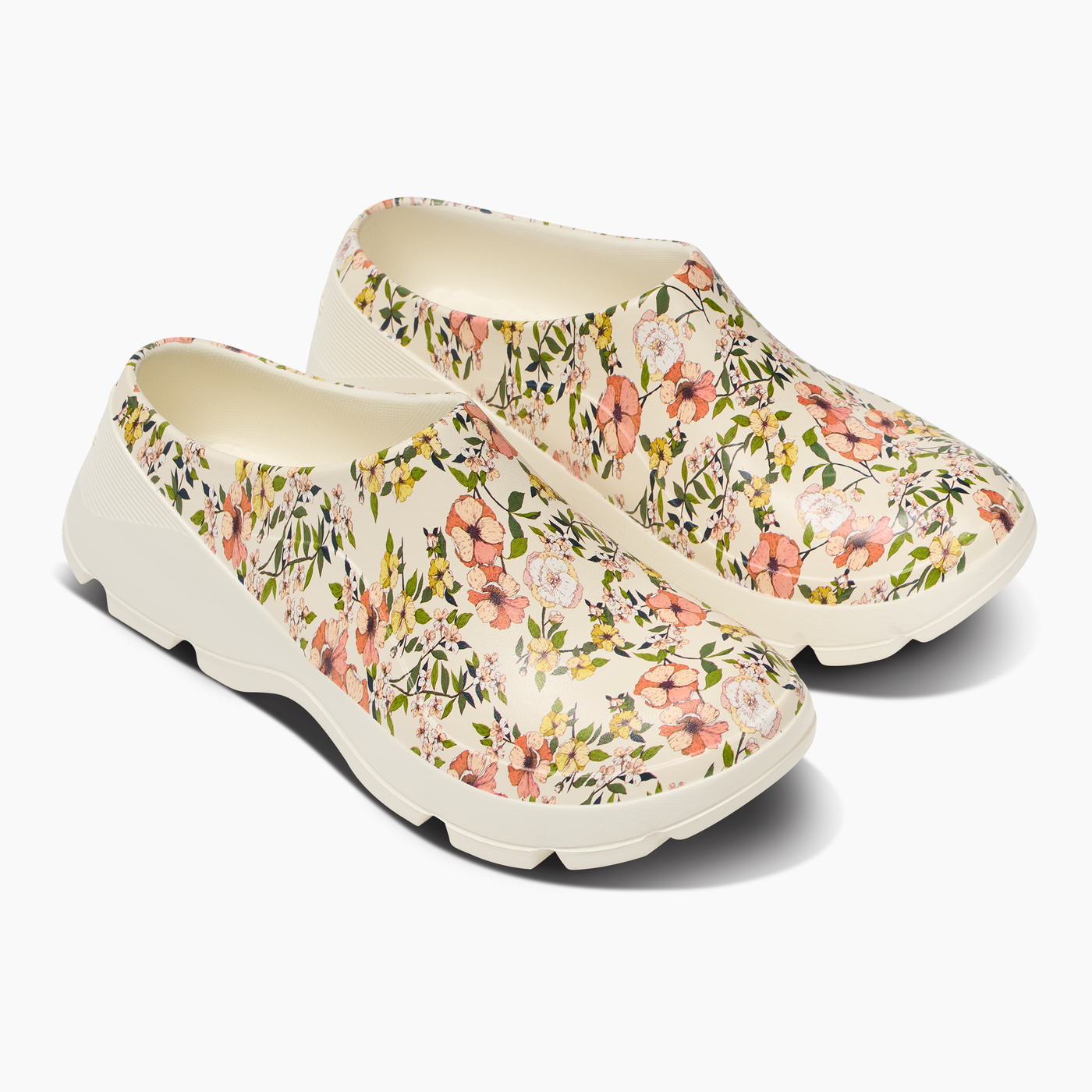 Adult Bone Summer Floral Garden Grove Clog#color_bone-summer-floral