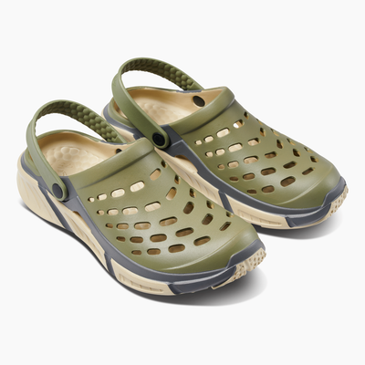 Adult Dusty Olive / Charcoal Trekking Clog#color_dusty-olive-charcoal