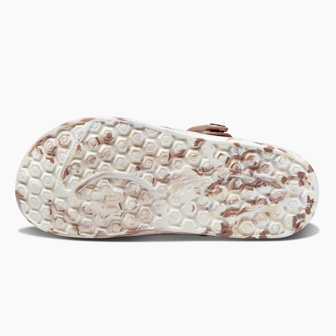 Marbled Brown Natural Adult Varsity Lined Clog#color_marbled-brown-natural