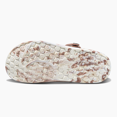 Marbled Brown Natural Adult Varsity Lined Clog#color_marbled-brown-natural