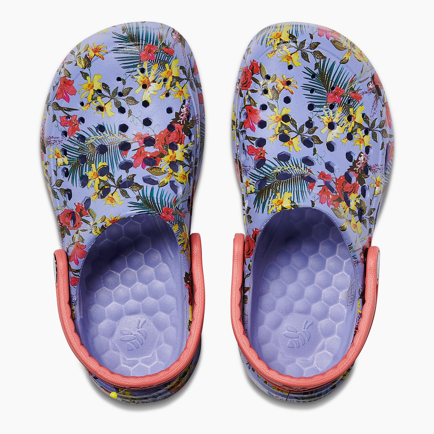 Blue Iris Tropical Floral Kids Active Clog#color_blue-iris-tropical-floral