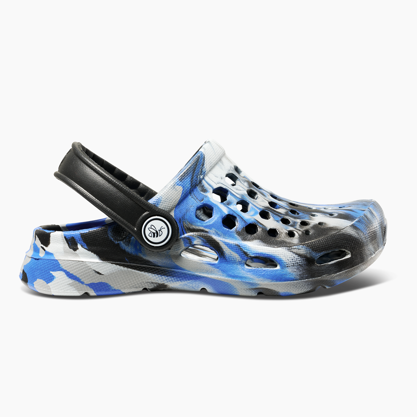 Marbled Blue and Grey / Black Kids Active Clog#color_marbled-blue-and-grey-black