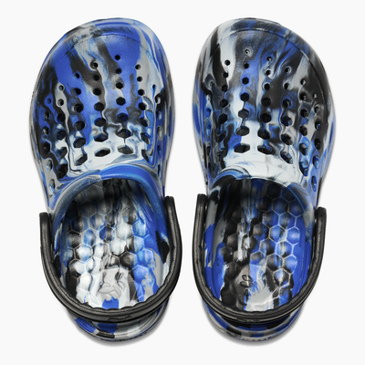 Marbled Blue and Grey / Black Kids Active Clog#color_marbled-blue-and-grey-black