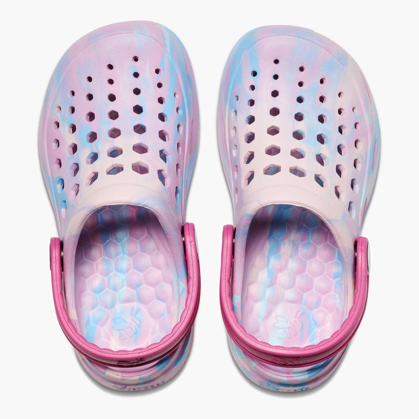 Marbled Pastel / Candy Pink Kids Active Clog#color_marbled-pastel-candy-pink