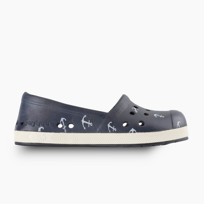 True Navy Nautical Anchors Girls' Espadrille#color_true-navy-nautical-anchors