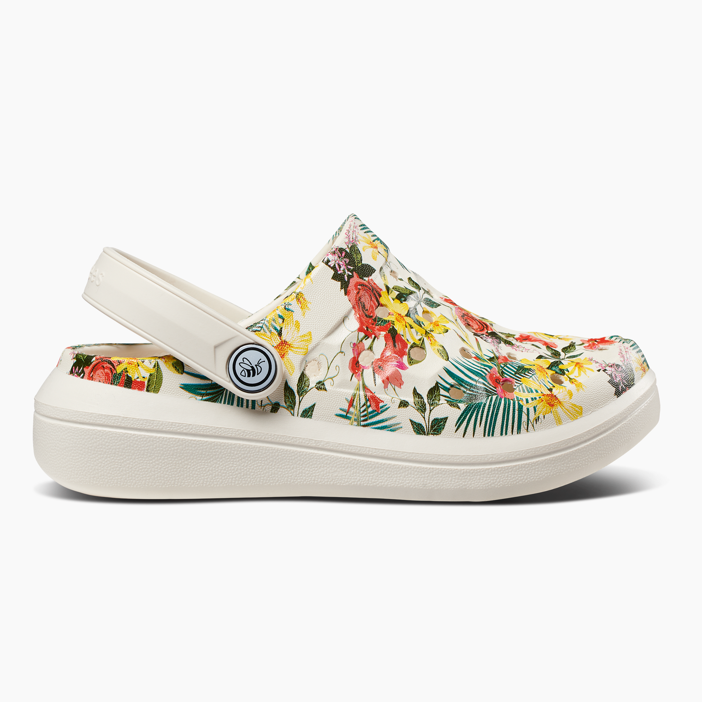 Bone Tropical Floral Kids' Varsity Clog#color_bone-tropical-floral