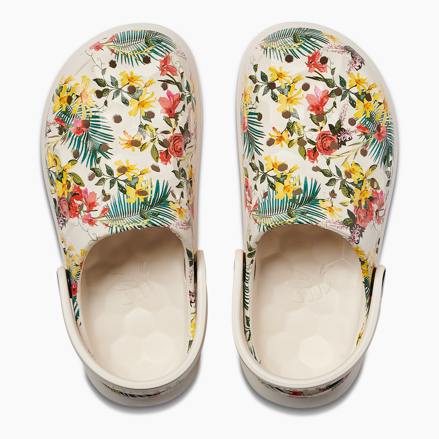 Bone Tropical Floral Kids' Varsity Clog#color_bone-tropical-floral