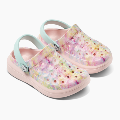 Rainbow Tie Dye Kids Varsity Clog#color_rainbow-tie-dye