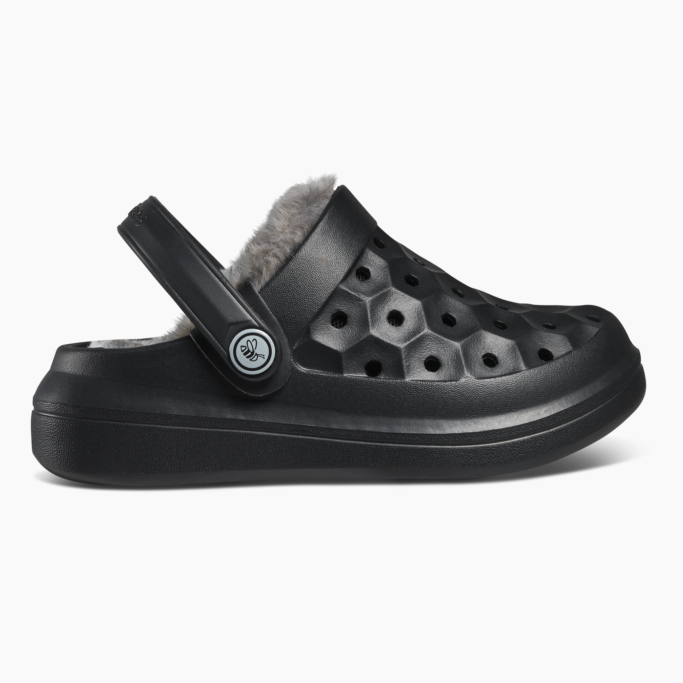 Black Charcoal Tie Dye Kids Varsity Lined Clog#color_black-charcoal-tie-dye