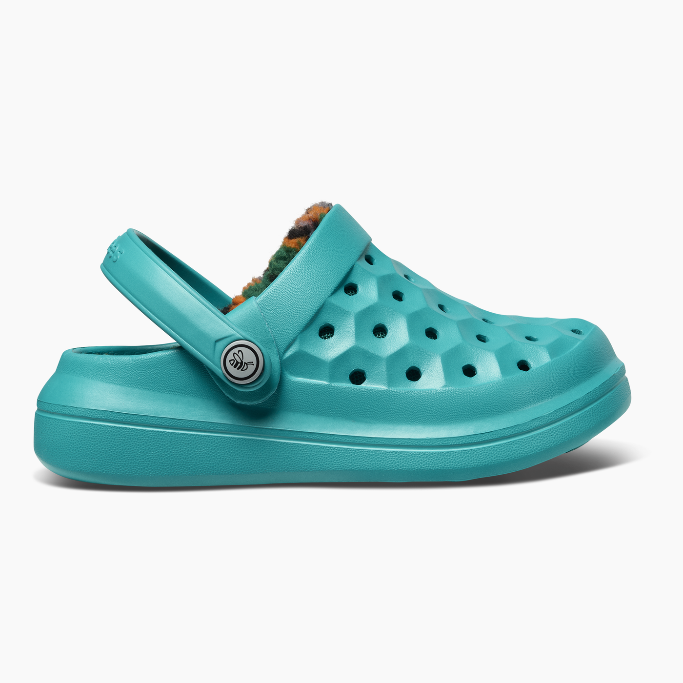Bluegrass Green Diamond Kids Varsity Lined Clog#color_bluegrass-green-diamond