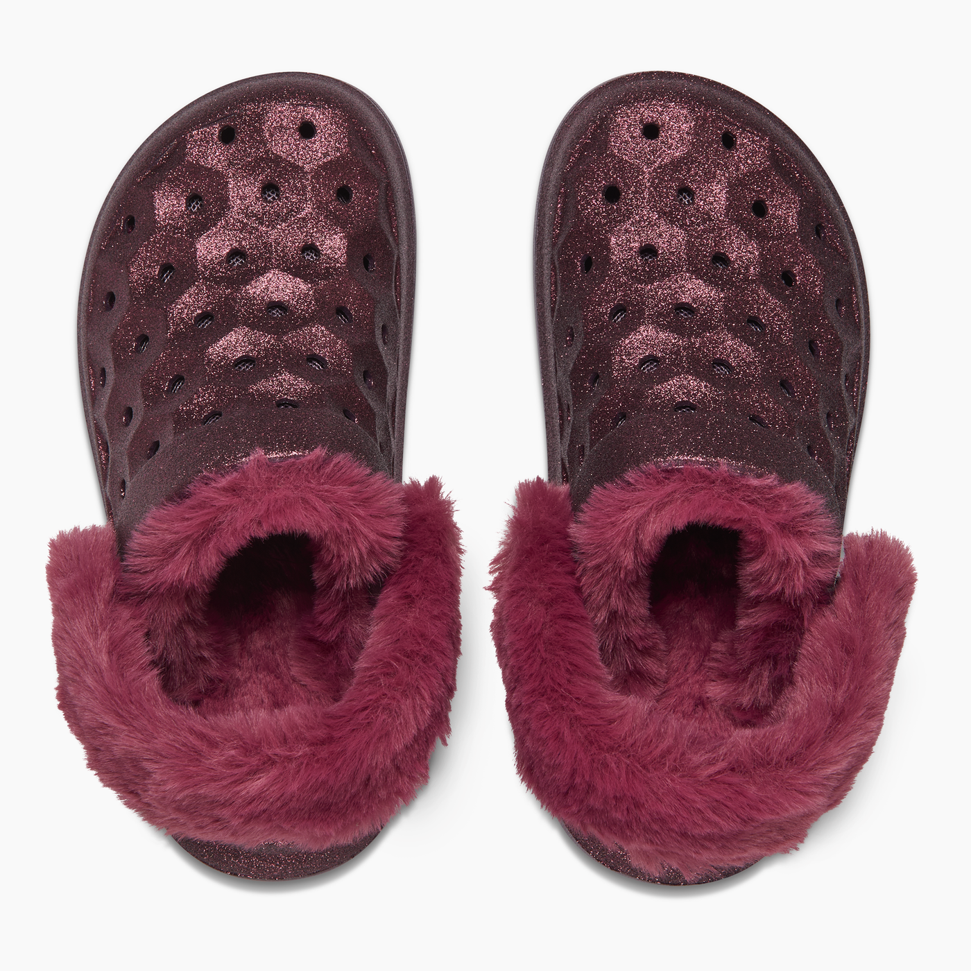 Glitter Mulberry Kids Varsity Lined Clog#color_glitter-mulberry