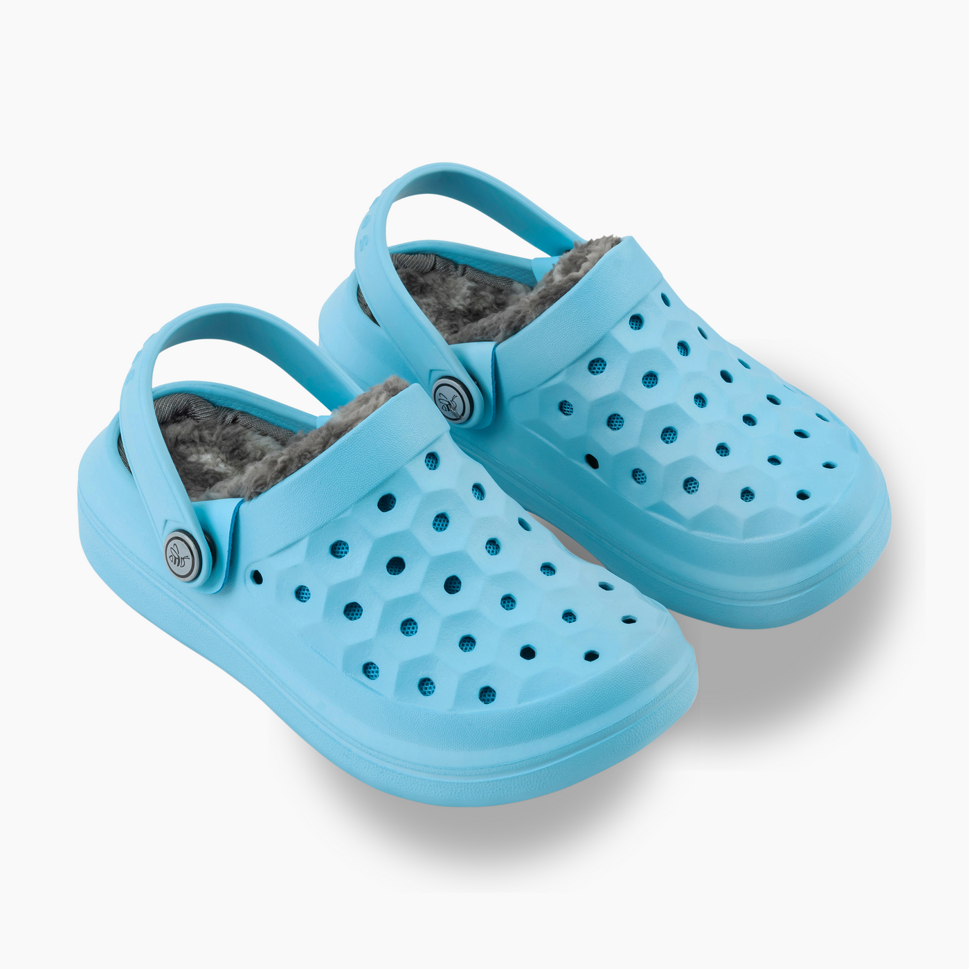 Sky Blue/Grey Cloud Tie Dye Kids' Varsity Lined Clog#color_sky-blue-grey-cloud-tie-dye