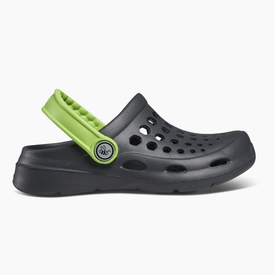 Charcoal Electric Lime Kids Active Clog#color_charcoal-electric-lime