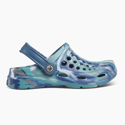 Marbled Rapids Steel Blue Kids Active Clog#color_marbled-rapids-steel-blue