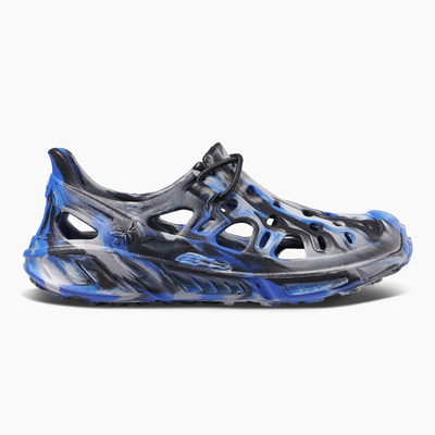 Marbled Blue and Grey Kids Trekking Shoe#color_marbled-blue-grey