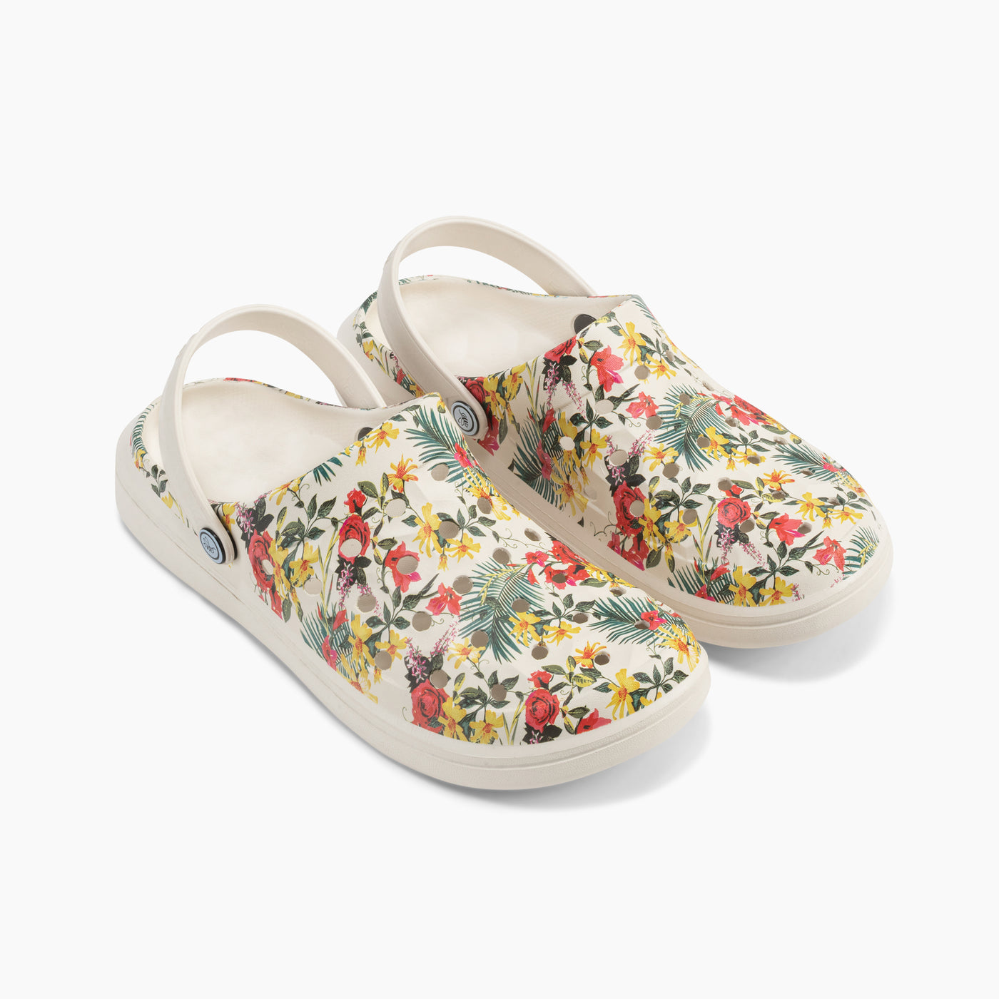 Bone Tropical Floral Women's Varsity Clog#color_bone-tropical-floral