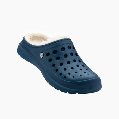 Navy/Natural Unisex Cozy Lined Clog#color_navy-natural