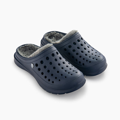 True Navy/Charcoal Women's Cozy Lined Clog#color_true-navy-charcoal