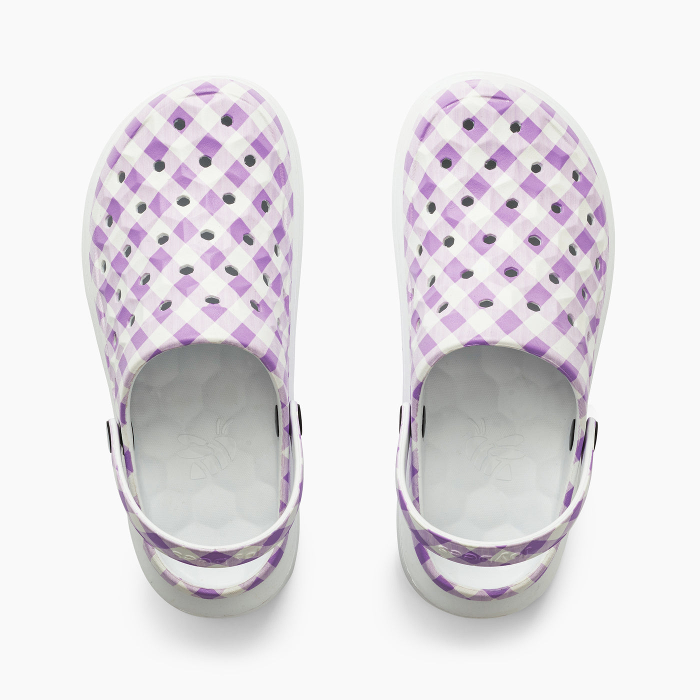Lilac Gingham Womens Varsity Clog#color_lilac-gingham