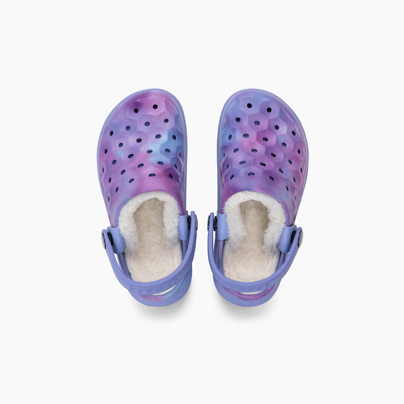 Blue Iris Cloud Tie Dye Kids' Varsity Lined Clog#color_blue-iris-cloud-tie-dye
