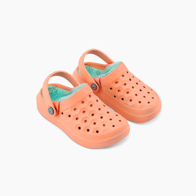 Melon/Mint Kids' Varsity Lined Clog#color_melon-mint