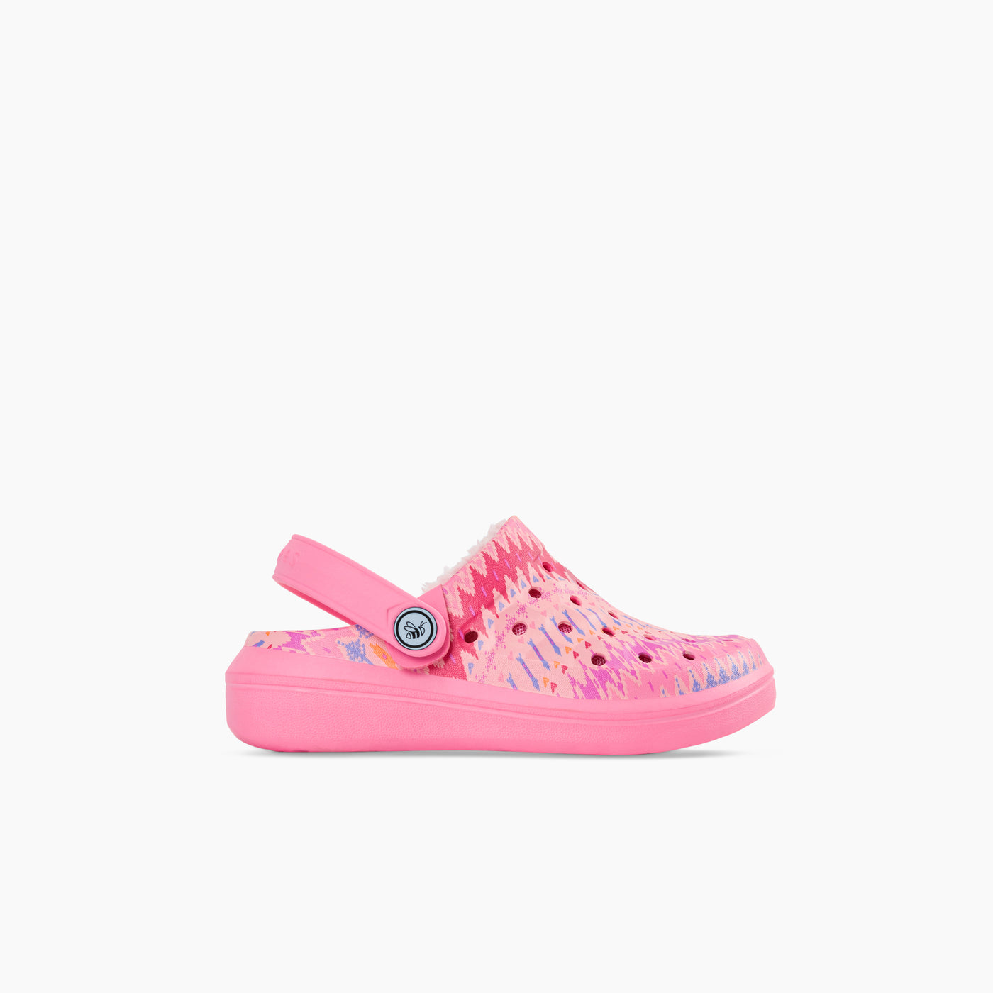 Soft Pink Fair Isle Kids' Varsity Lined Clog#color_soft-pink-fair-isle