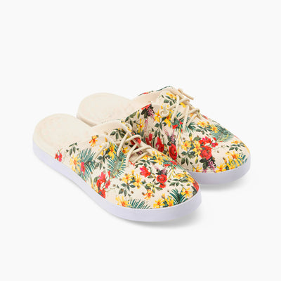 Bone Tropical Floral Women's Weekend Mule#color_bone-tropical-floral