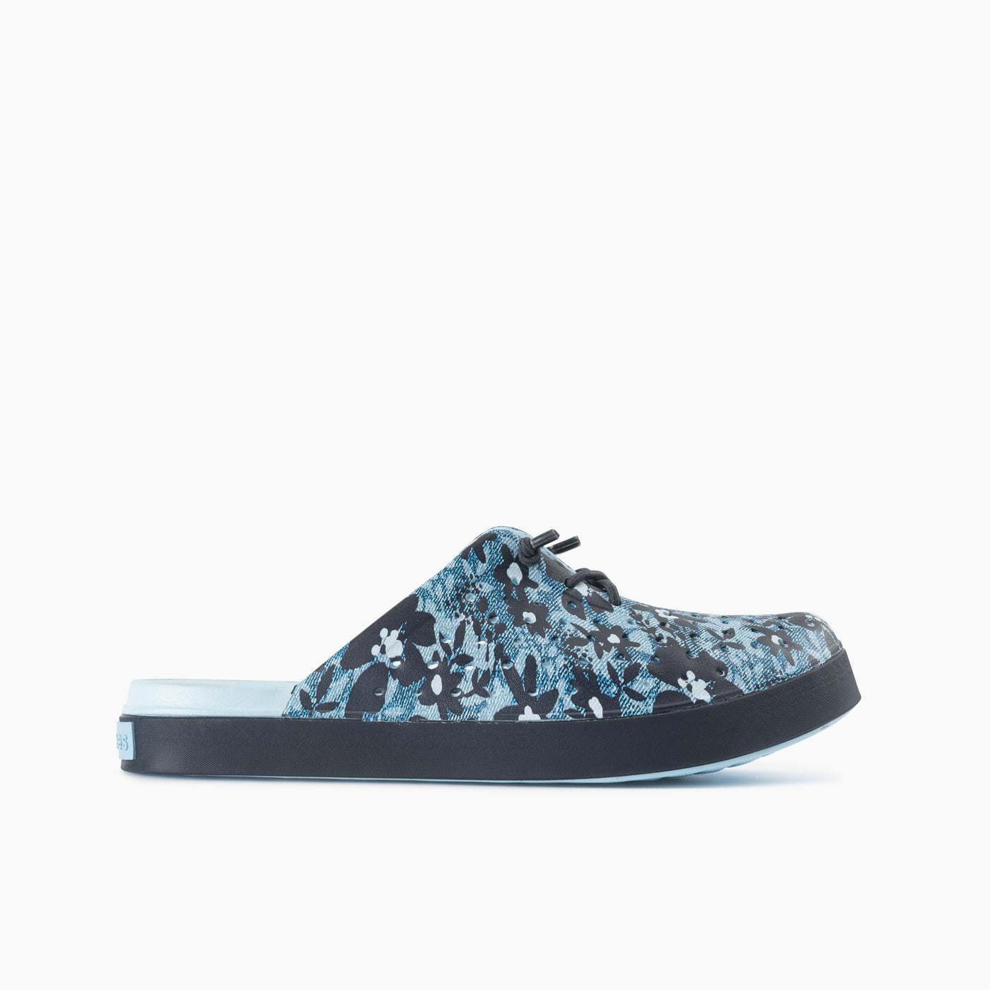 Navy Denim Floral Women's Weekend Mule#color_navy-denim-floral