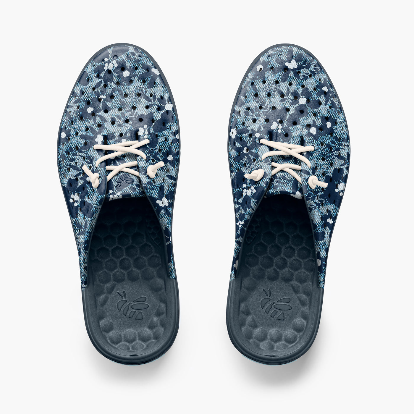 Navy Denim Floral Women's Weekend Mule#color_navy-denim-floral